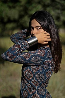 Matte Silver Finish Adjustable Kalla Cuff