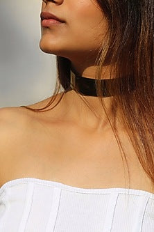 Matte Gold Finish Adjustable Mandra Choker Necklace