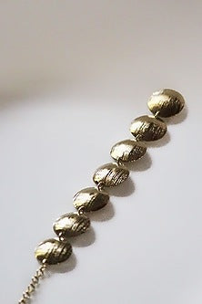 Gold Finish Coin Textured Maangtikka