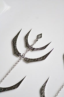 Silver Finish Handcrafted Textured Dangler Earrings