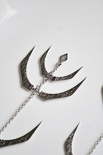 Silver Finish Handcrafted Textured Dangler Earrings