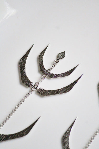 Silver Finish Handcrafted Textured Dangler Earrings