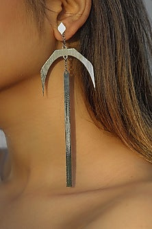 Silver Finish Handcrafted Textured Dangler Earrings
