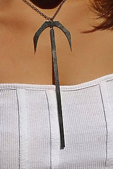 Silver Finish Handcrafted Textured Necklace