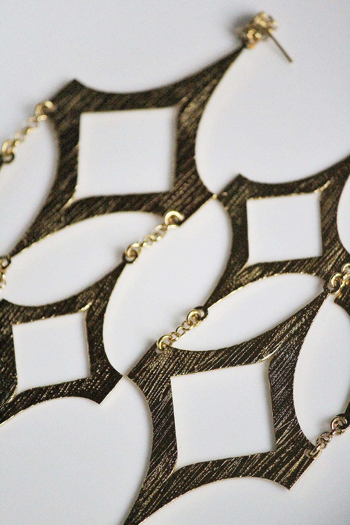 Gold Finish Handcrafted Textured Dangler Earrings