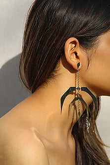 Silver Finish Handcrafted Textured Dangler Earrings