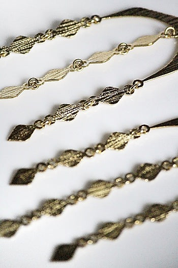 Gold Finish Handcrafted Textured Dangler Earrings