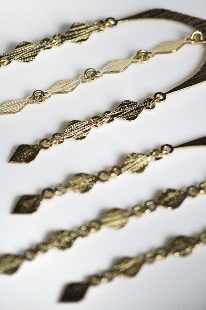 Gold Finish Handcrafted Textured Dangler Earrings
