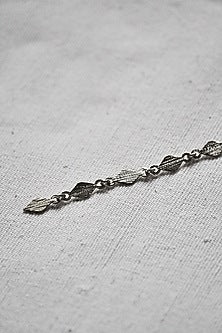 Silver Finish Coin Textured Maang Tikka