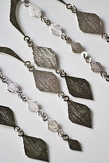 Silver Finish Handcrafted Textured Dangler Earrings