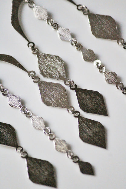 Silver Finish Handcrafted Textured Dangler Earrings