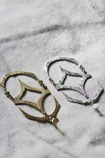 Gold Finish Handcrafted Textured Dangler Earrings