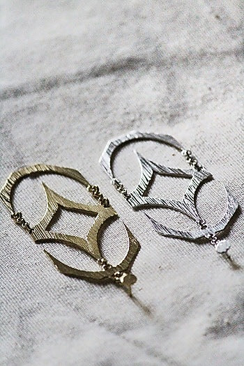 Gold Finish Handcrafted Textured Dangler Earrings