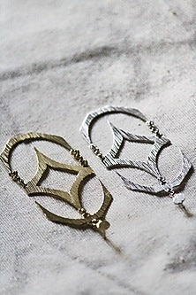 Gold Finish Handcrafted Textured Dangler Earrings