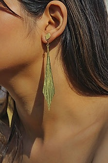 Gold Finish Handcrafted Textured Dangler Earrings