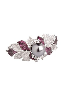 White Finish Hydro Rubies Bracelet