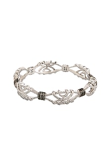 Two Tone Finish Cubic Zirconia Bangle