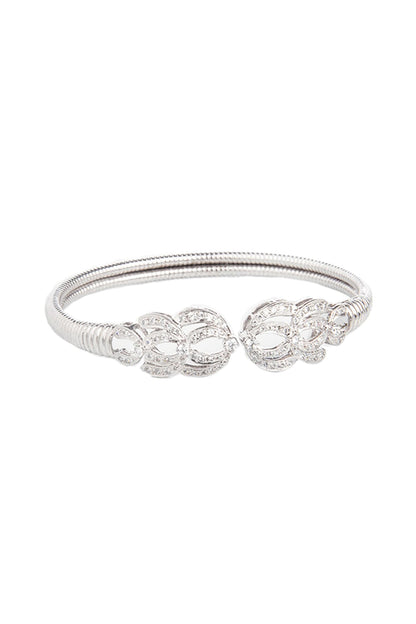 White Finish Bracelet With Zirconia