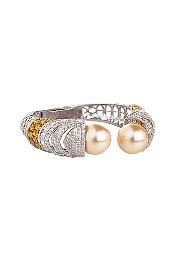Two Tone Finish Hydro Citrine Bracelet