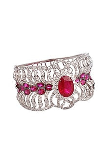 Two Tone Finish Hydro Rubies Bracelet