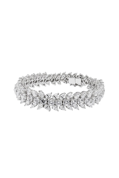 White Finish Cubic Zirconia Bracelet In Sterling Silver