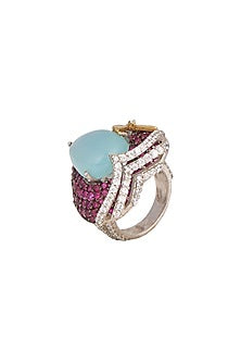 White Finish, Black Rhodium Finish & Gold Finish Ring