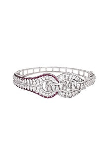 White Finish & Black Rhodium Finish Zirconia Bracelet