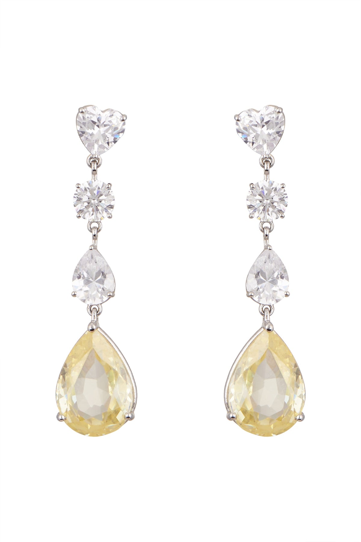 White Finish Zirconia Earrings
