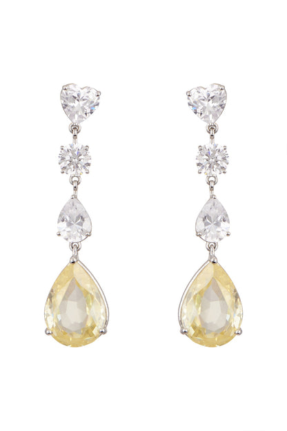 White Finish Zirconia Earrings