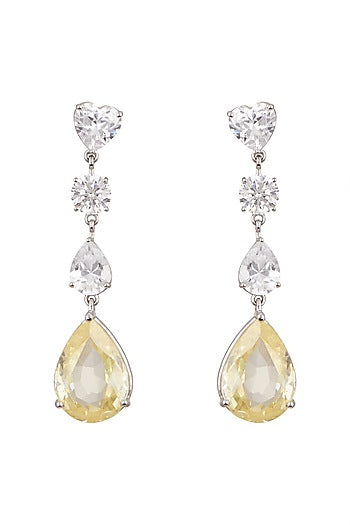 White Finish Zirconia Earrings