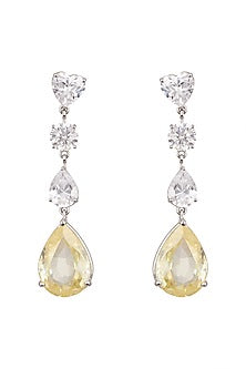 White Finish Zirconia Earrings