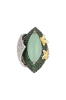 White Finish Chalcedony Ring