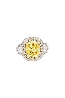 White Finish & Gold Finish Rubies Ring