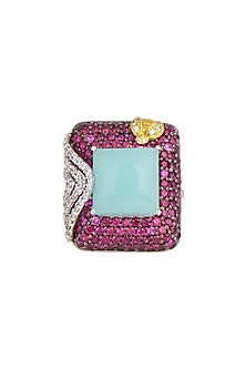 Multi Tone Finish Ring In Sterling Silver