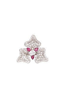 White Finish Hydro Ruby Earrings