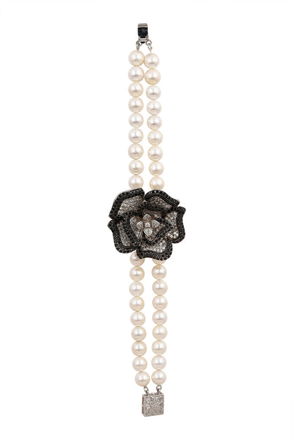 White & Black Rhodium Finish Bracelet
