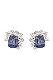 White Finish Cubic Zirconia Earrings