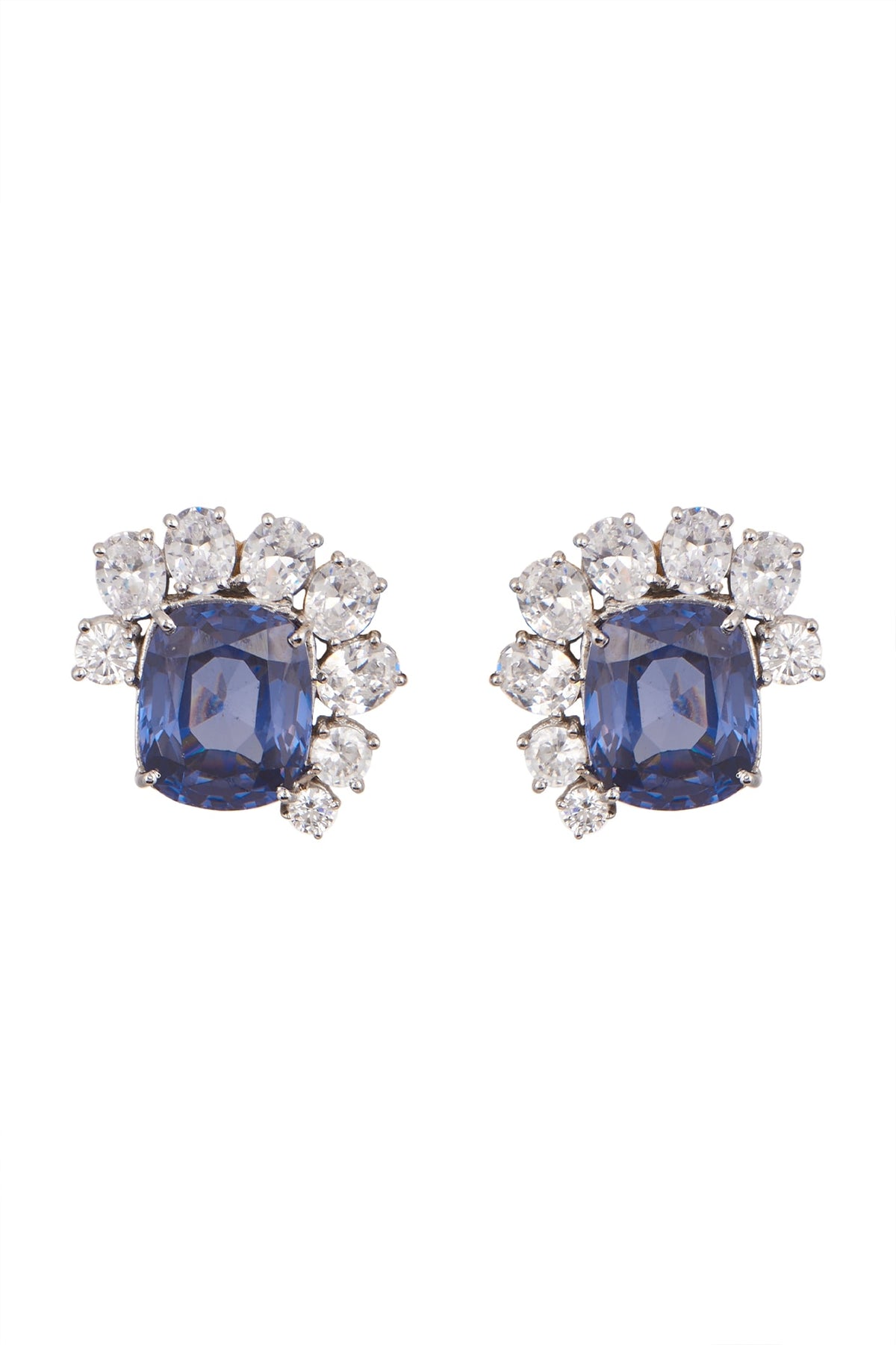 White Finish Cubic Zirconia Earrings