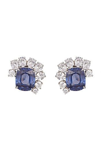 White Finish Cubic Zirconia Earrings
