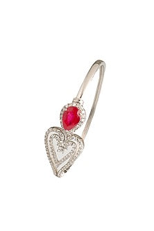 White Finish Cubic Zirconia & Hydro Ruby Bracelet