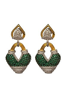 White Finish Cubic Zirconia Dangler Earrings