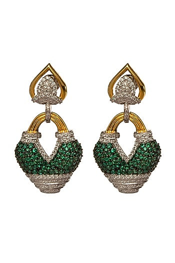 White Finish Cubic Zirconia Dangler Earrings
