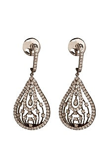 Two Tone Finish Cubic Zirconia Dangler Earrings