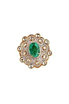 Gold Finish Cubic Zirconia Ring