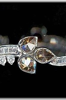 Two-Tone Finish Brown Cubic Zirconia Bangle