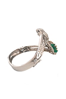 Two-Tone Finish Cubic Zirconia & Onyx Beaded Bracelet