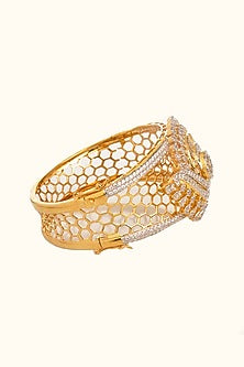 Two Tone Finish Cubic Zirconia Bracelet
