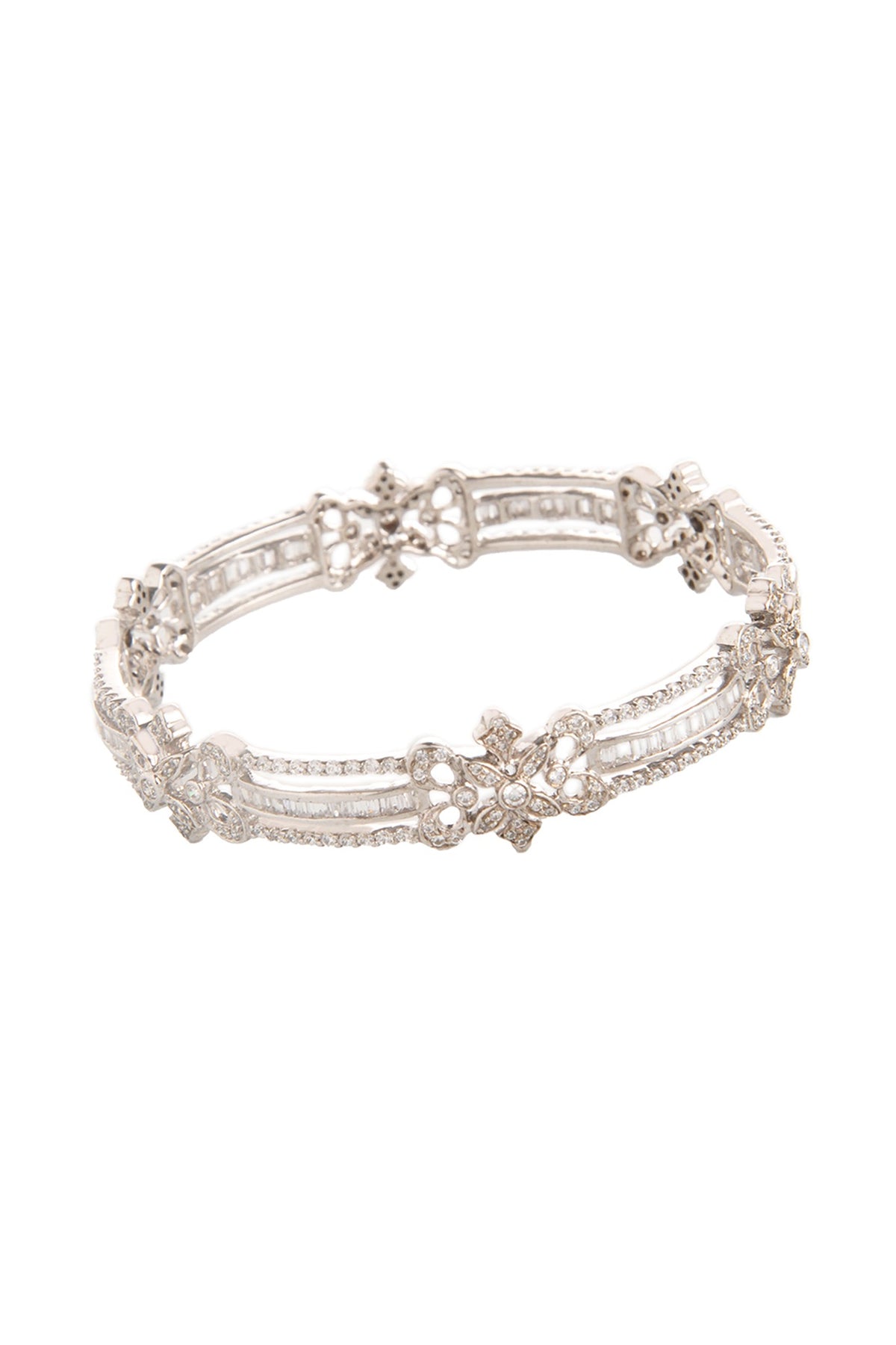 White Finish Cubic Zirconia Bracelet