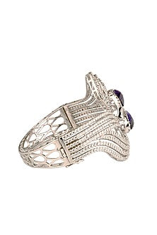 White Finish Amethyst & Zirconia Bracelet