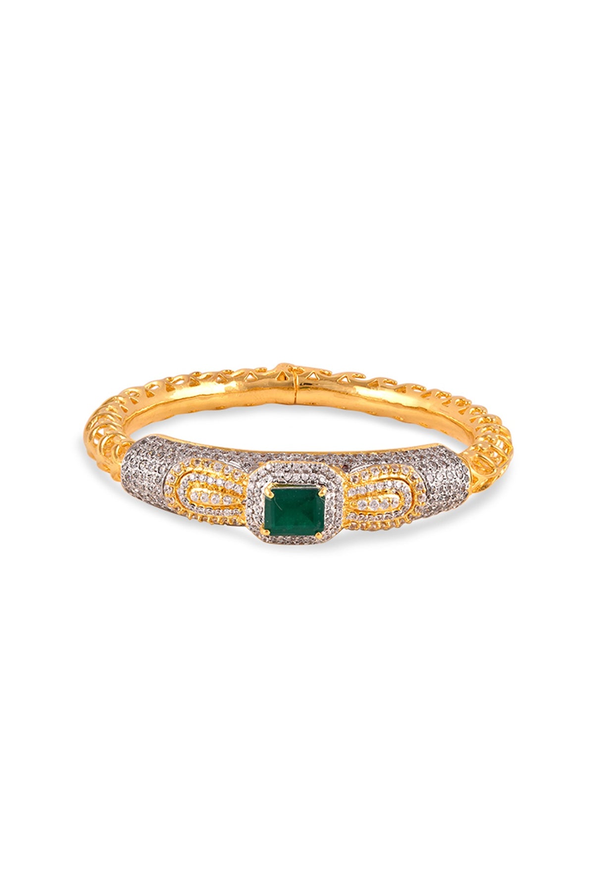 White Finish Zircon Bracelet In Sterling Silver